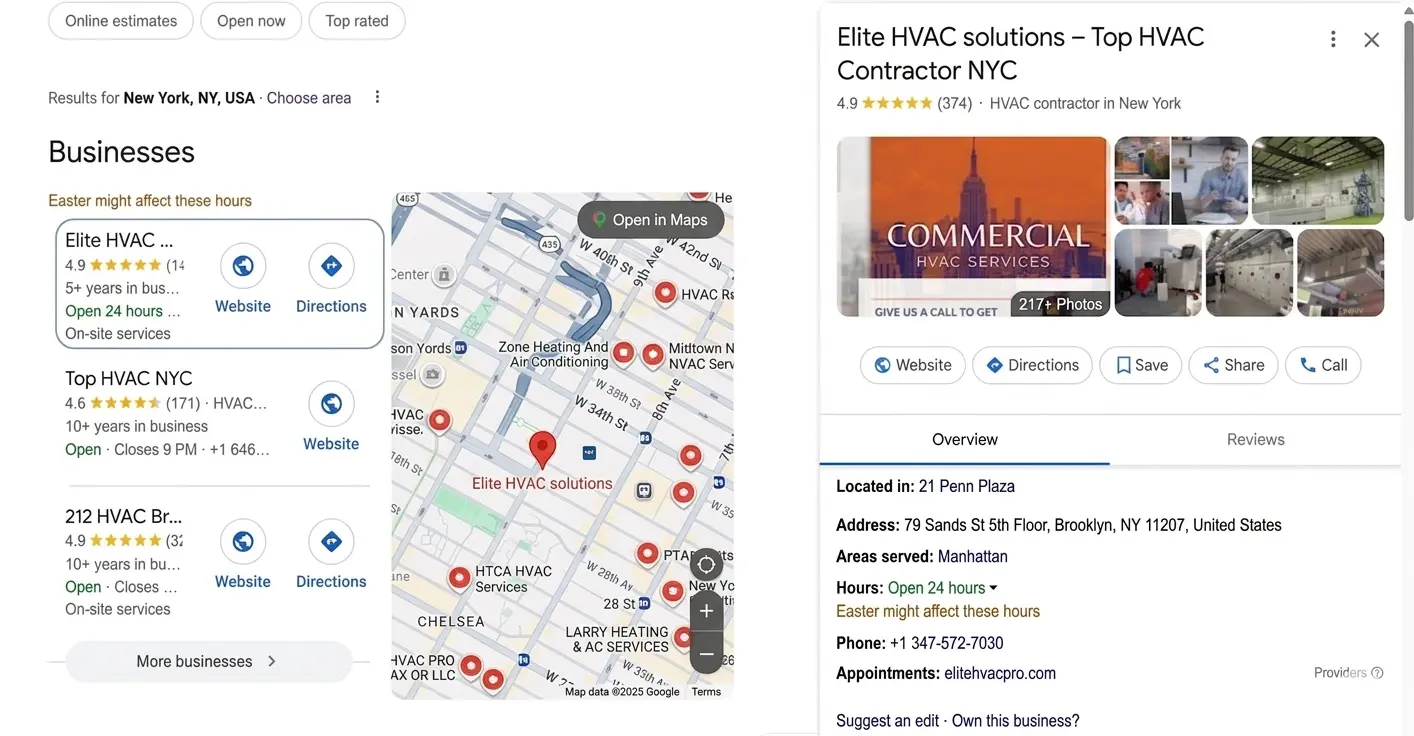 Elite HVAC case study result